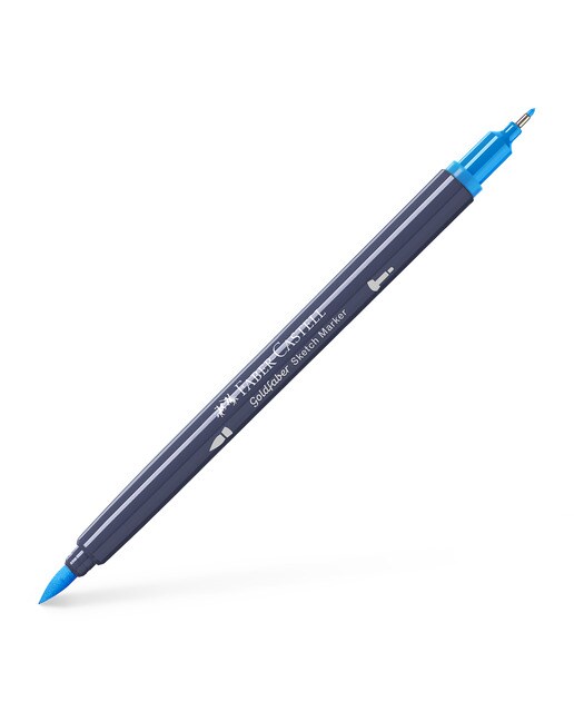 Rotulador sketch marker doble punta tinta base alcohol Goldfaber Faber-Castell azul celeste Azul celeste-1