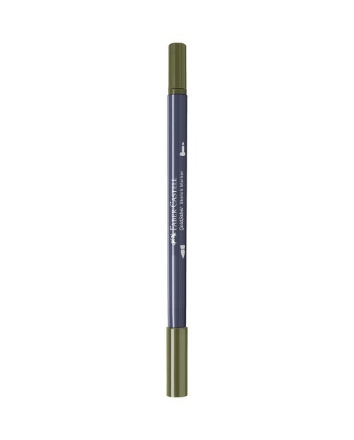 Rotulador sketch marker doble punta tinta base alcohol Goldfaber Faber-Castell verde oliva amarillento Verde oliva amarillento-3
