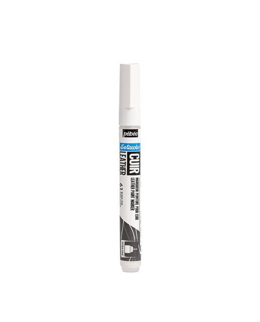 Marcador Cuero ponta extrafina 1mm Pebeo branca 1