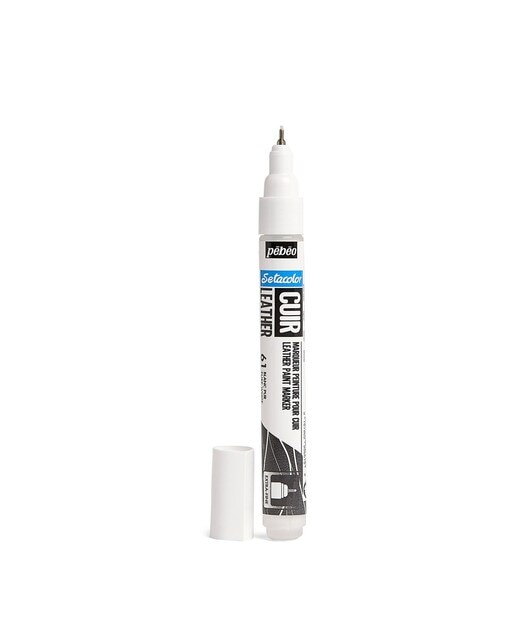 Marcador Cuero ponta extrafina 1mm Pebeo branca 4