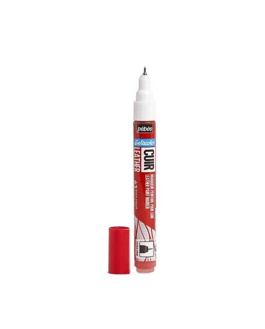 Marcador Cuero ponta extrafina 1mm Pebeo vermelho 4