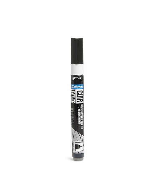 Marcador Couro Ponta extra fina 1mm Pebeo preto 1