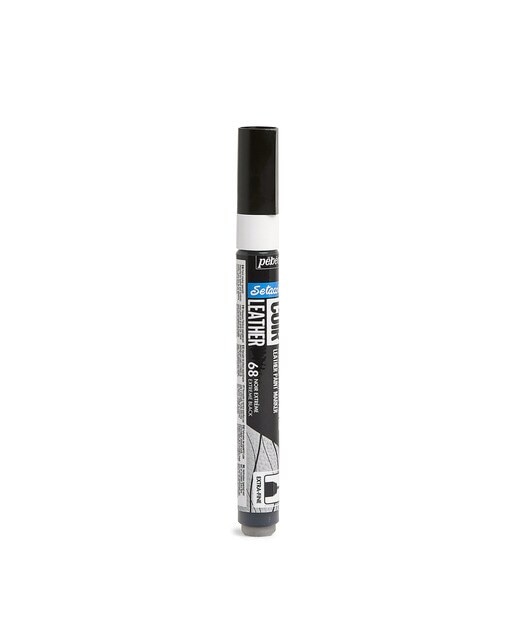 Marcador Couro Ponta extra fina 1mm Pebeo preto 3