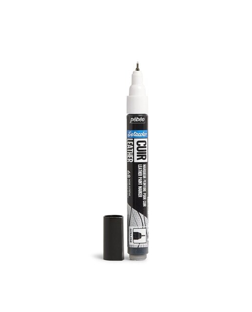 Marcador Couro Ponta extra fina 1mm Pebeo preto 4