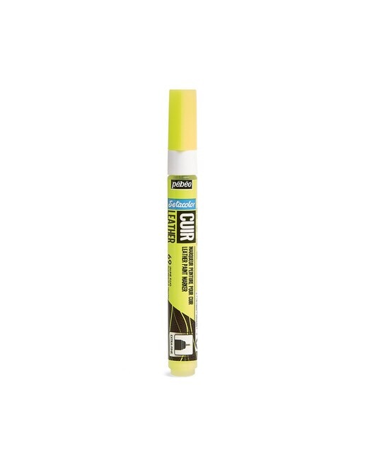 Marcador Cuero ponta extrafina 1mm Pebeo amarelo fluor 1