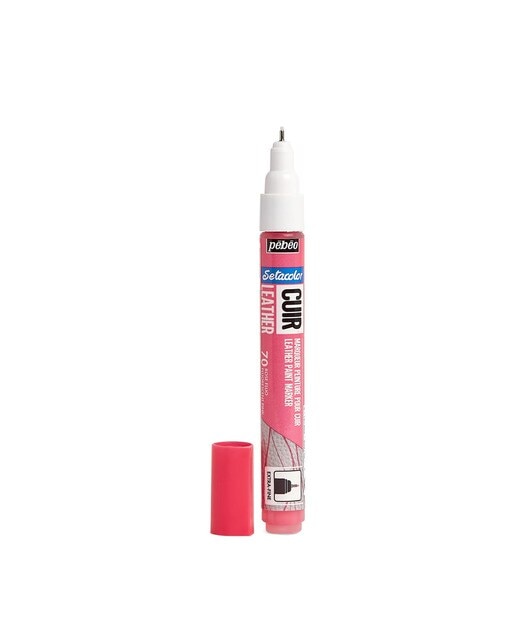 Marcador Cuero ponta extrafina 1mm Pebeo rosa fluor 4