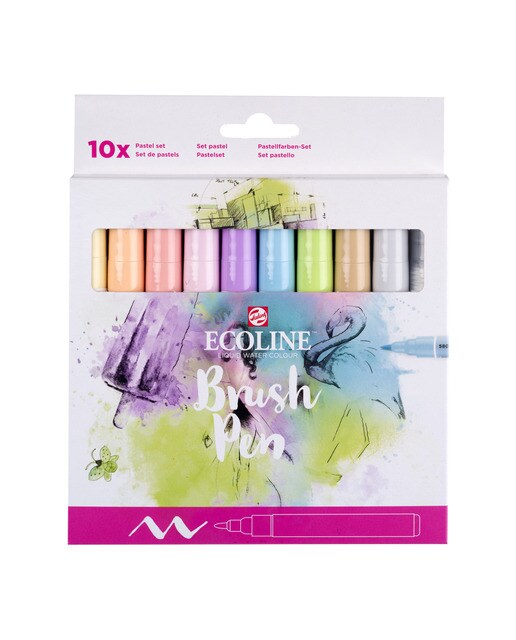 Imagen 0 de Pack de 10 Brush Pens Ecoline