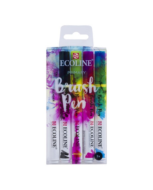 Imagem 0 de Conjunto de 5 canetas Ecoline Brush em cores primárias