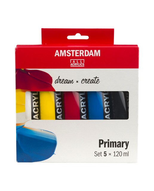 Imagem 0 de Conjunto 5 tubos tinta acrílica cores primárias Amsterdam