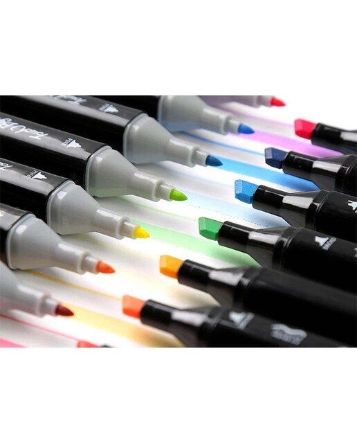 Bolsa canvas 40 rotuladores Professional Markers doble punta, biselada y fina, tintas base alcohol ARTIST by Alex Bog multicolor Multicolor-6
