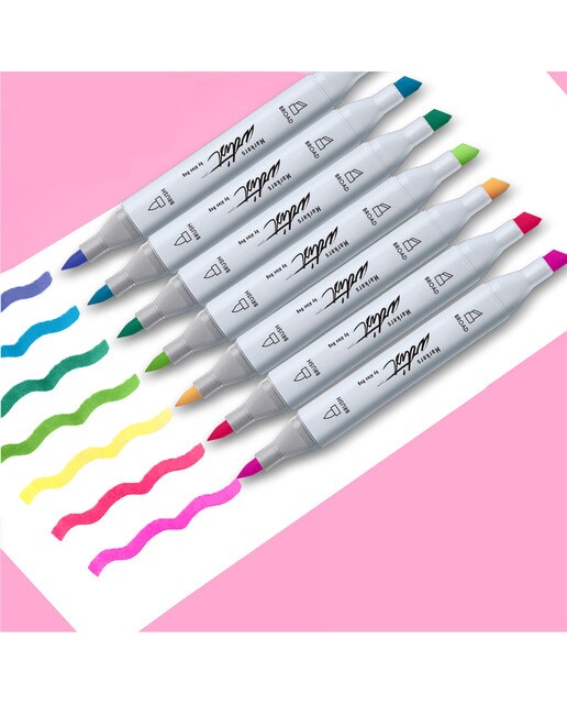 Bolsa canvas 30 rotuladores Professional Brush Markers doble  punta, pincel extra suave y biselada, tintas base alcohol ARTIST by Alex Bog multicol 5