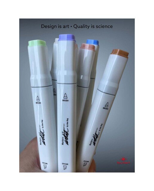 Bolsa canvas 160 rotuladores Professional Brush Markers doble punta, pincel extra suave y biselada, tintas base alcohol ARTIST by Alex Bog multicol 4