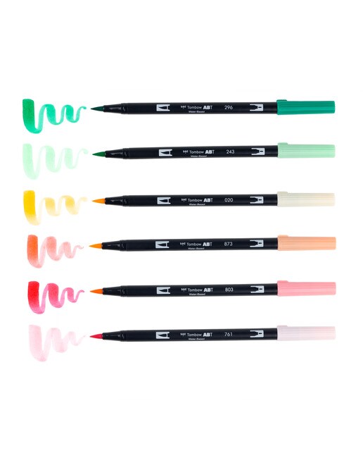 Estojo 6 Marcadores ABT Tombow em tons pêssego 4
