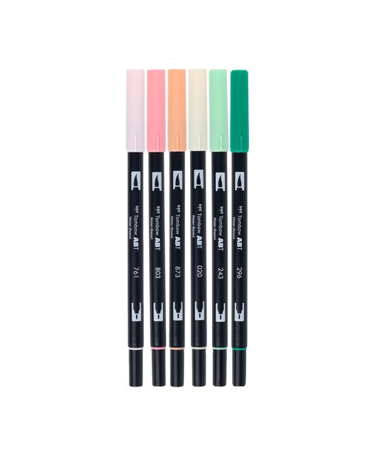 Estojo 6 Marcadores ABT Tombow em tons pêssego 5