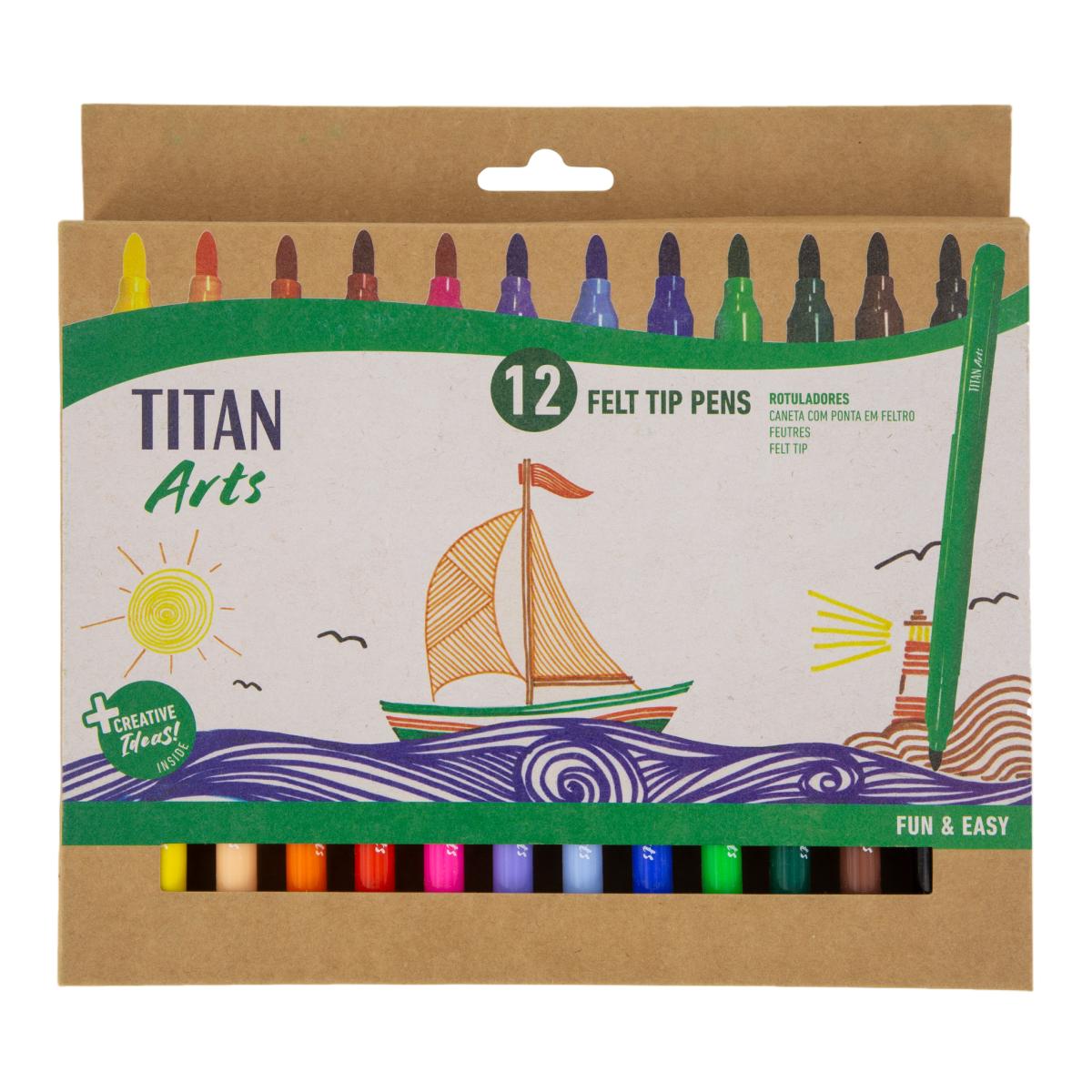 Imagen 0 de Set de 12 rotuladores surtidos Titán Arts multicolor