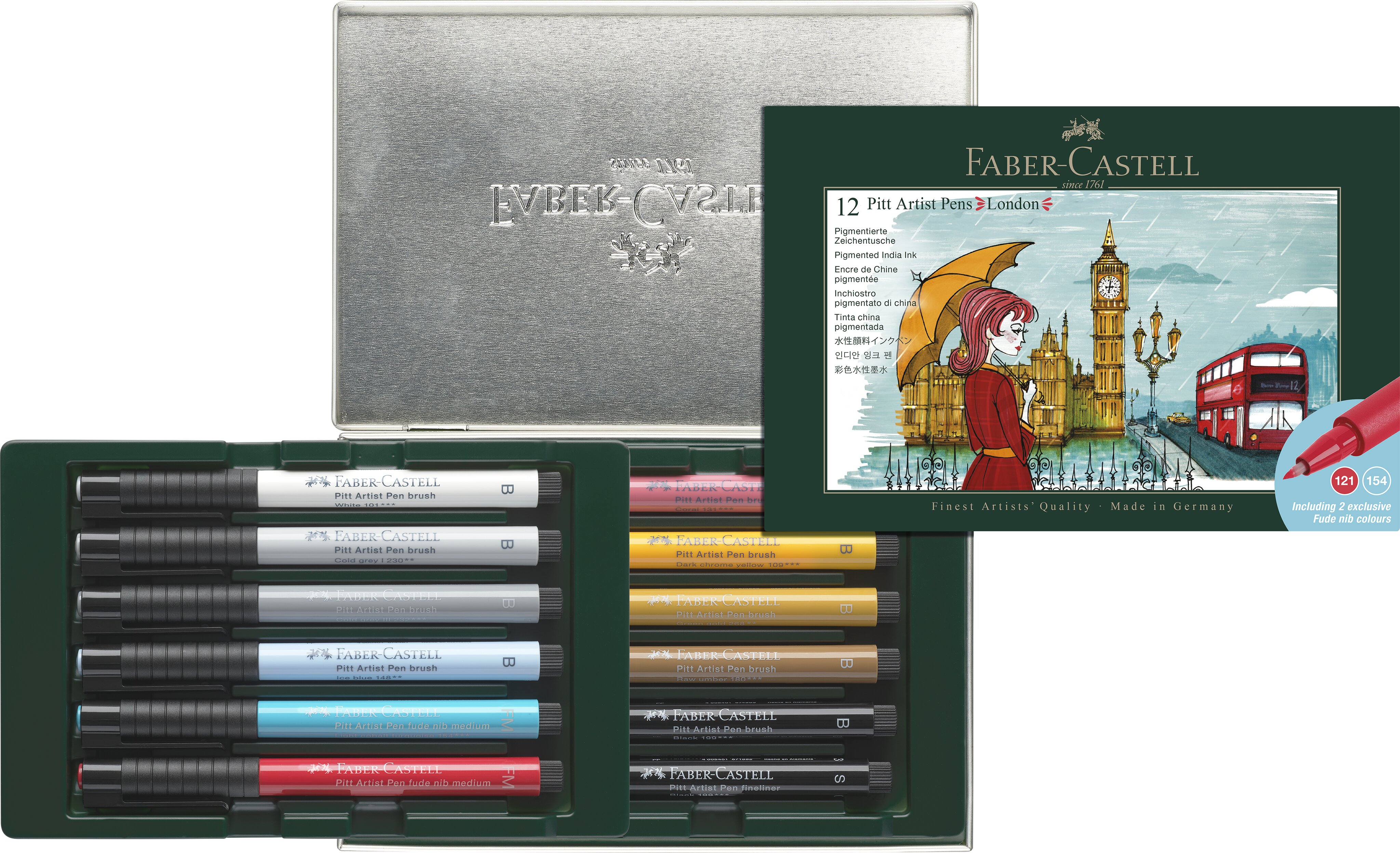 Marcador Faber-Castel Pitt Artist Londres - 12 Unidades Multicolor-4