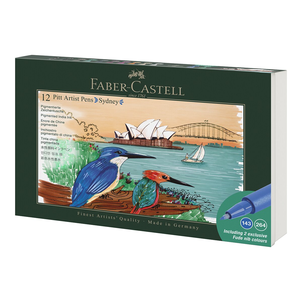 Imagen 0 de Caja de metal con 12 rotuladores Pitt Artist Pen city collection Sidney Faber-Castell