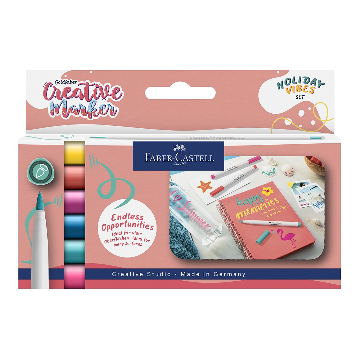 Imagen 0 de Set 6 gold grative marker B Holiday vibes Faber-Castell