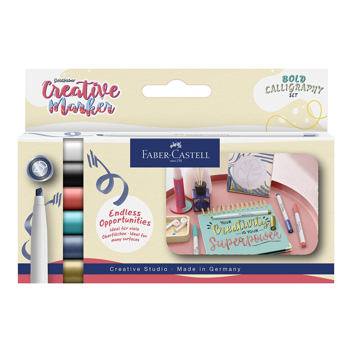 Imagen 0 de Set 6 gold grative marker C soft lettering Faber-Castell