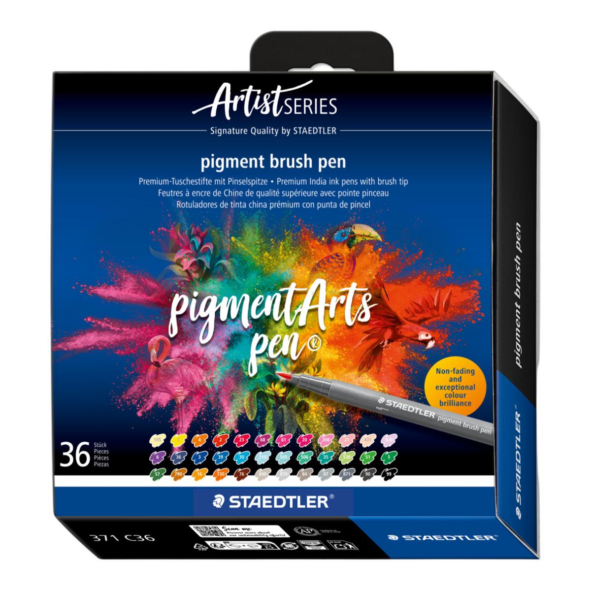 Imagen 0 de Rotuladores pincel  STAEDTLER, Pigment Arts, 36 colores surtidos.