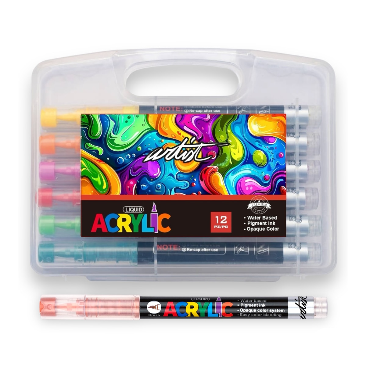 Imagen 0 de Pack 12 colores acrílicos brush Artist Alex Bog