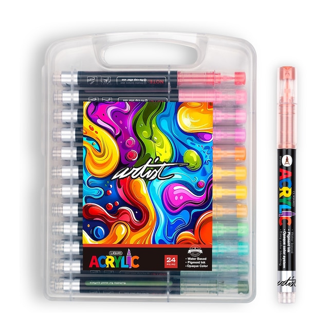 Imagen 0 de Estuche 24 colores acrílicos brush Artist Alex Bog