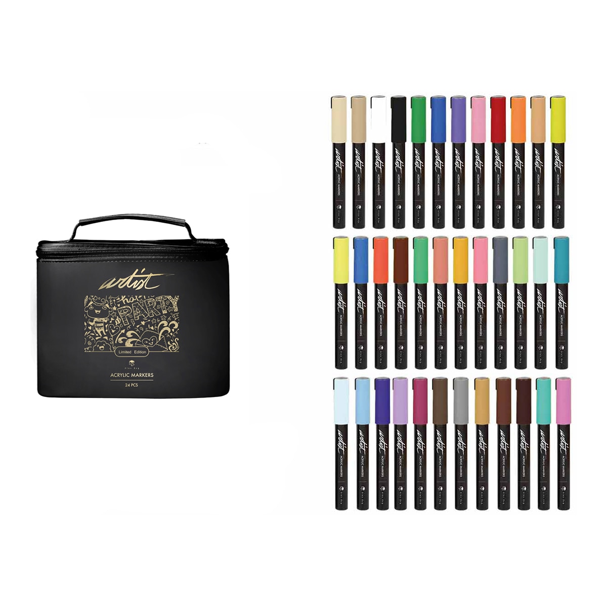 Imagen 0 de Maletín canva 36 colores acrílicos Artist Alex Bog