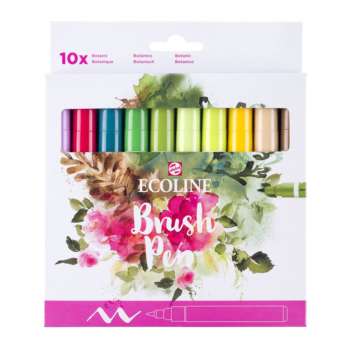 Imagem 0 de Conjunto 10 Marcadores Ecoline Brushpen Tons Botânicos Talens