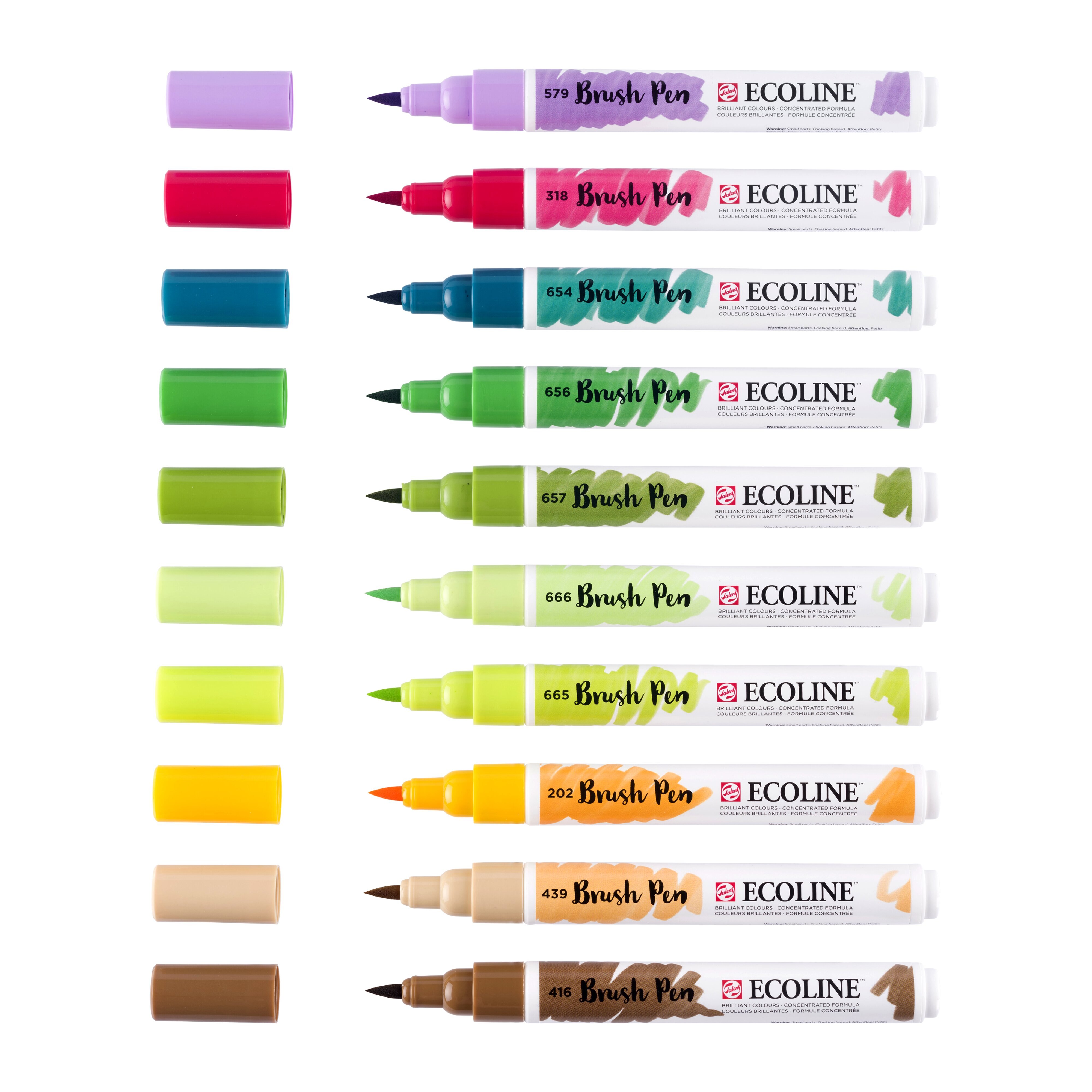 Conjunto 10 Marcadores Ecoline Brushpen Tons Botânicos Talens 2