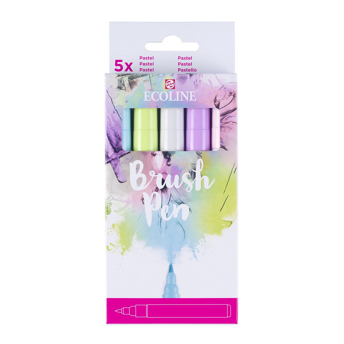 Imagem 0 de Conjunto 5 Marcadores Ecoline Brushpen Tons Pastel Talens