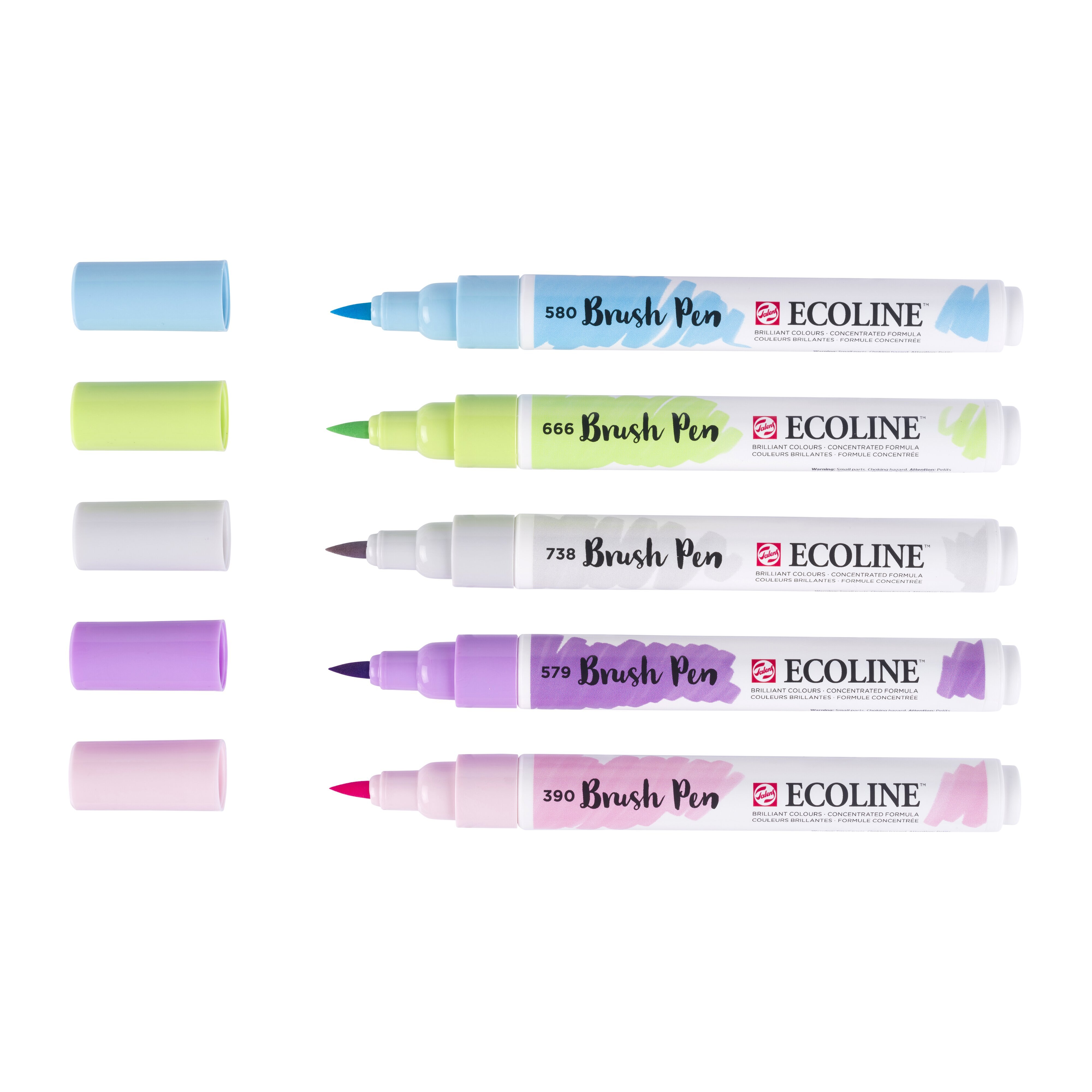 Conjunto 5 Marcadores Ecoline Brushpen Tons Pastel Talens 2