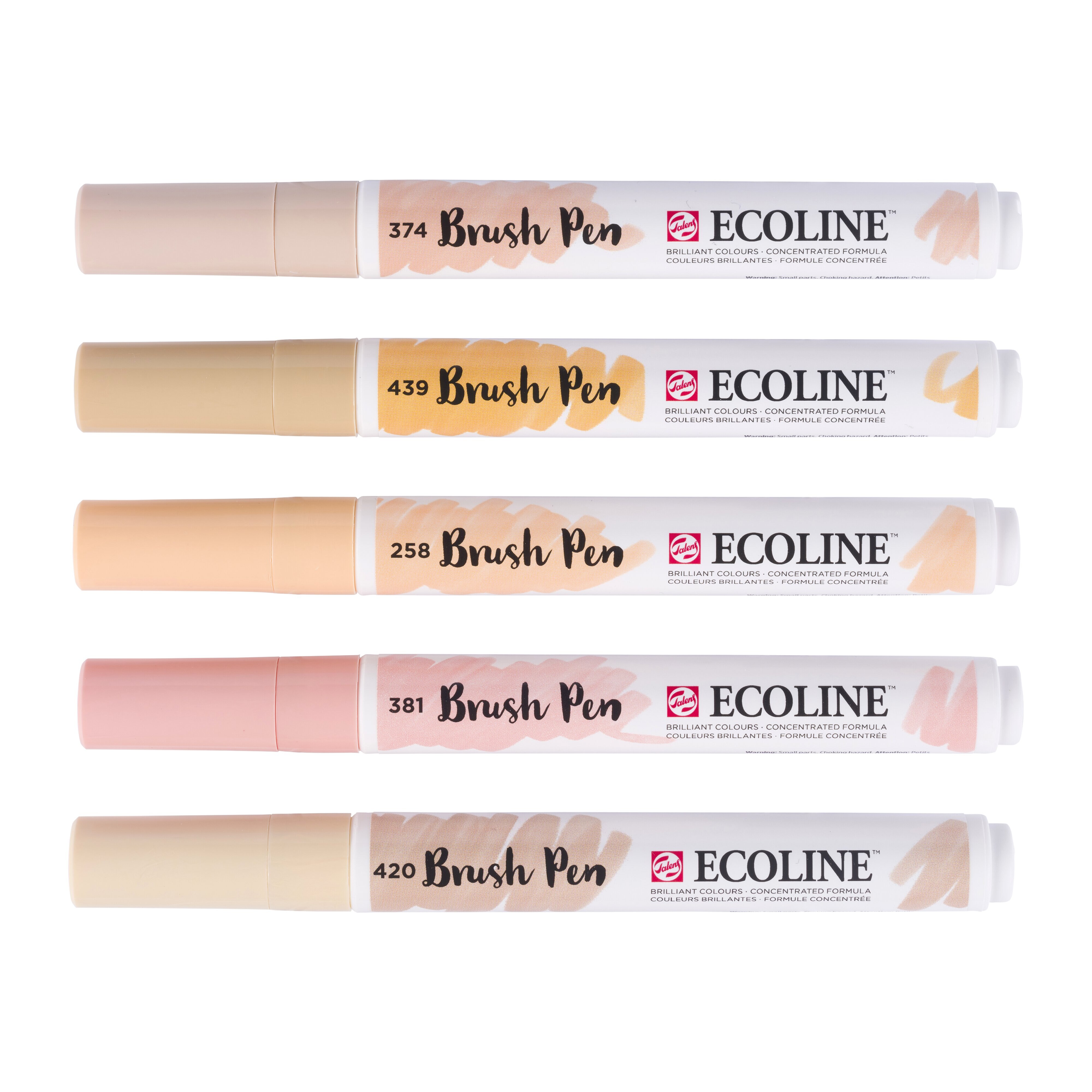 Conjunto 5 Marcadores Ecoline Brushpen Tons Rosas Talens Rosa-2