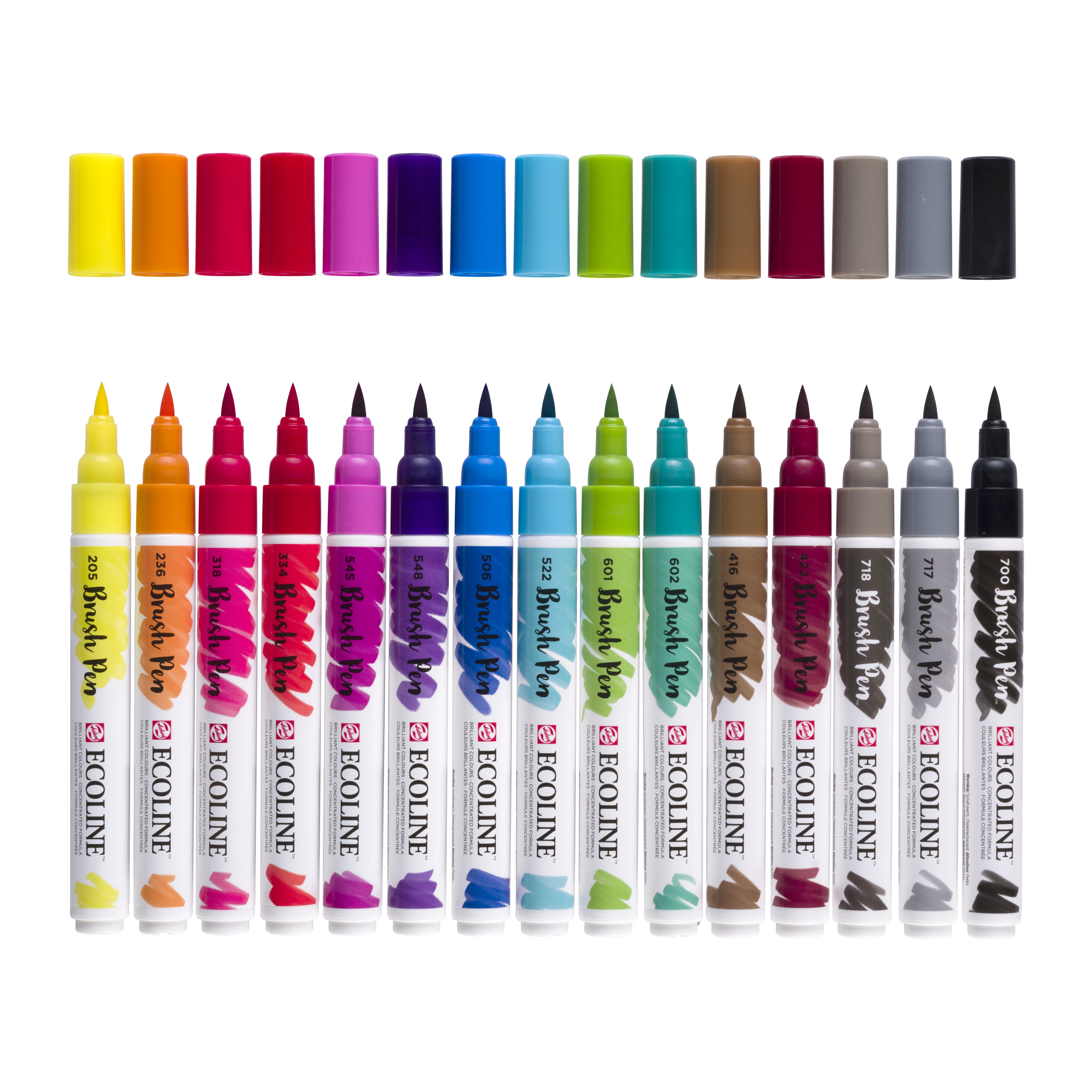 Conjunto 15 Marcadores Ecoline Brushpen Tons Básicos Talens Multicolor-2