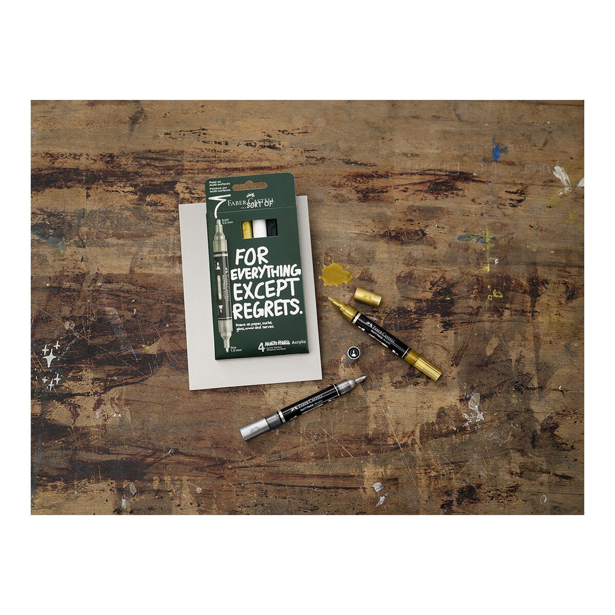 Conjunto de Marcadores Acrílicos Faber-Castell Multimark 4 Cores Multicolor-4
