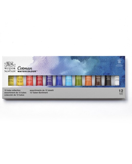 Conjunto de 12 Tubos de Pintura para Aguarela Cotman Winsor & Newton 2