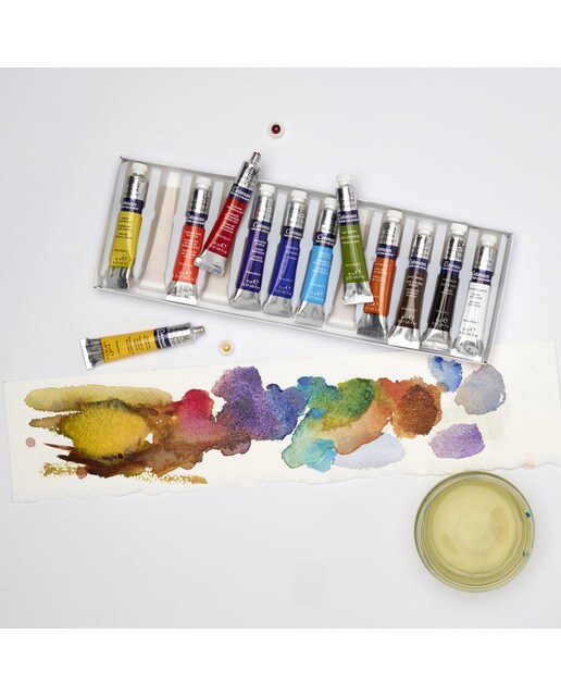 Conjunto de 12 Tubos de Pintura para Aguarela Cotman Winsor & Newton 5