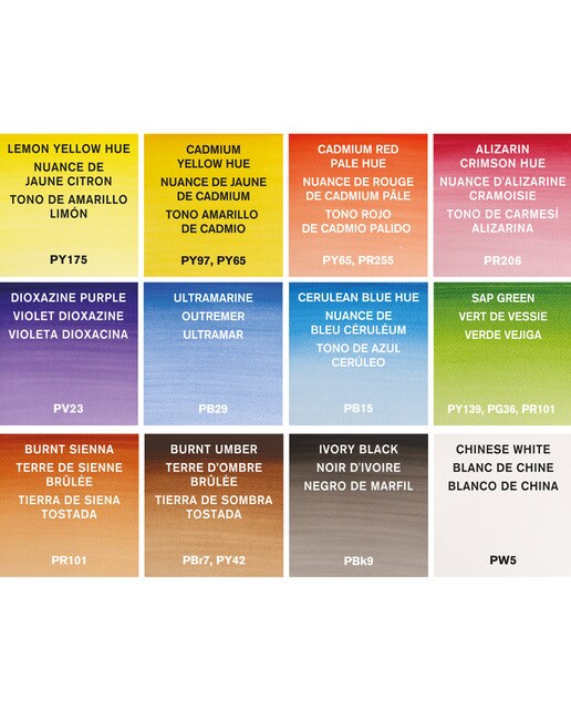 Conjunto de 12 Tubos de Pintura para Aguarela Cotman Winsor & Newton 6