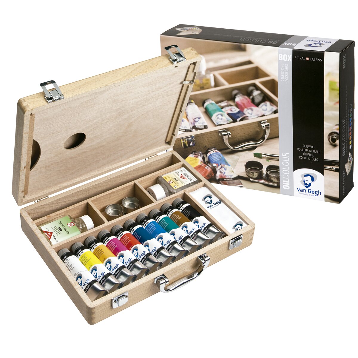 Caja de Madera con Tubos de Oleo y Accesorios Van Gogh Multicolor Multicolor-2