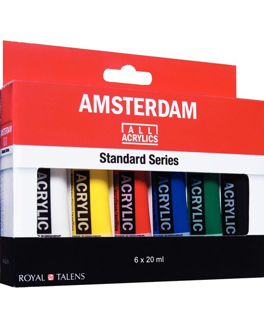 Imagem 0 de Conjunto de 6 tubos de tinta acrílica de 20 ml multicolor