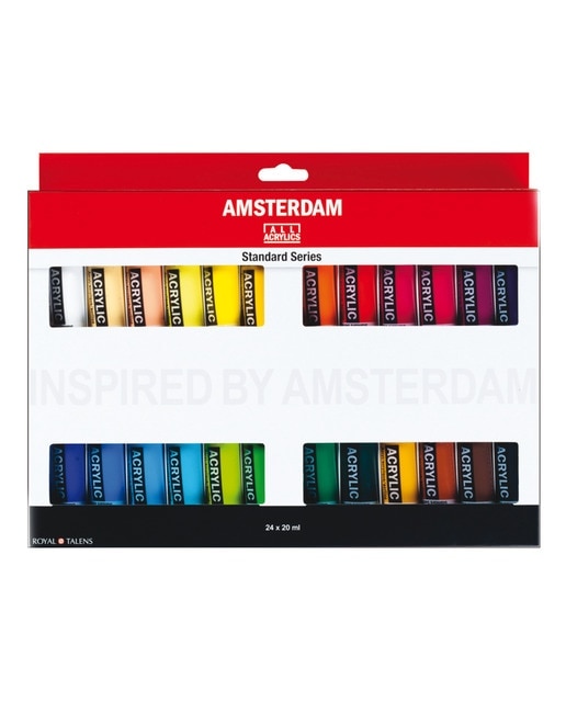 Conjunto de 24 acrílicos 20 ml Amsterdam 1