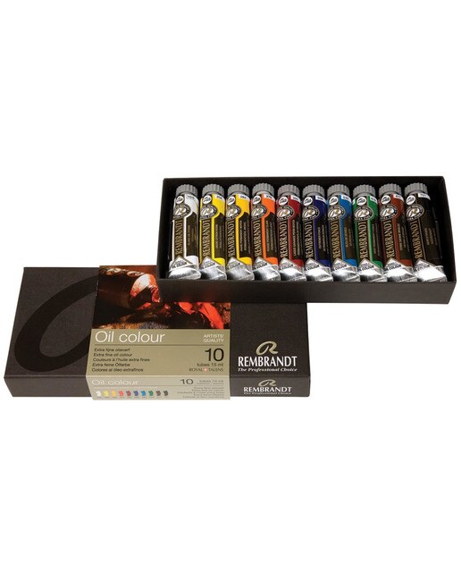 Imagem 0 de Conjunto de 10 tubos de tinta a óleo de 15 ml Rembrandt multicolor