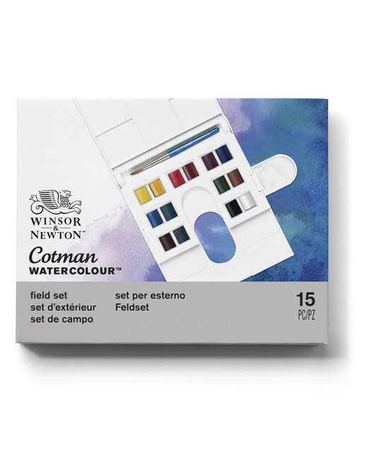 Caja Plástica Compacta de 14 Medio Godets de Acuarela Cotman Winsor & Newton Multicolor 2