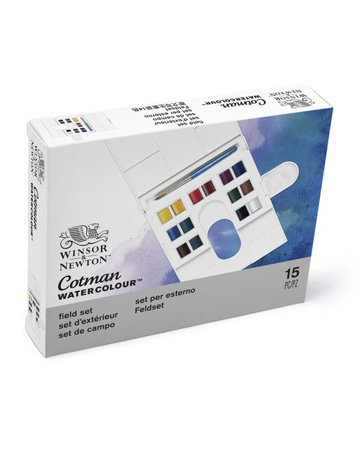 Caja Plástica Compacta de 14 Medio Godets de Acuarela Cotman Winsor & Newton Multicolor 3