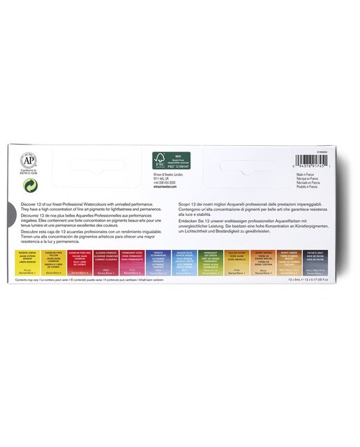 Caja Metálica Ligera de 12 Tubos de Acuarela Sketchers Winsor & Newton Multicolor 4