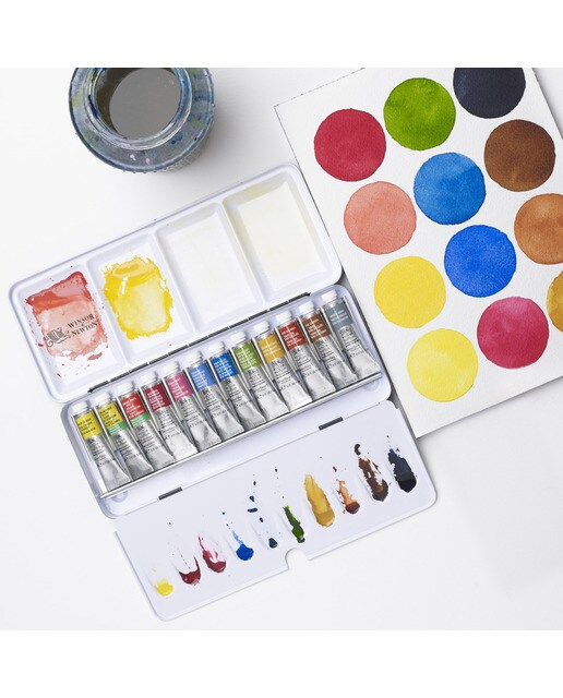 Caja Metálica Ligera de 12 Tubos de Acuarela Sketchers Winsor & Newton Multicolor 7