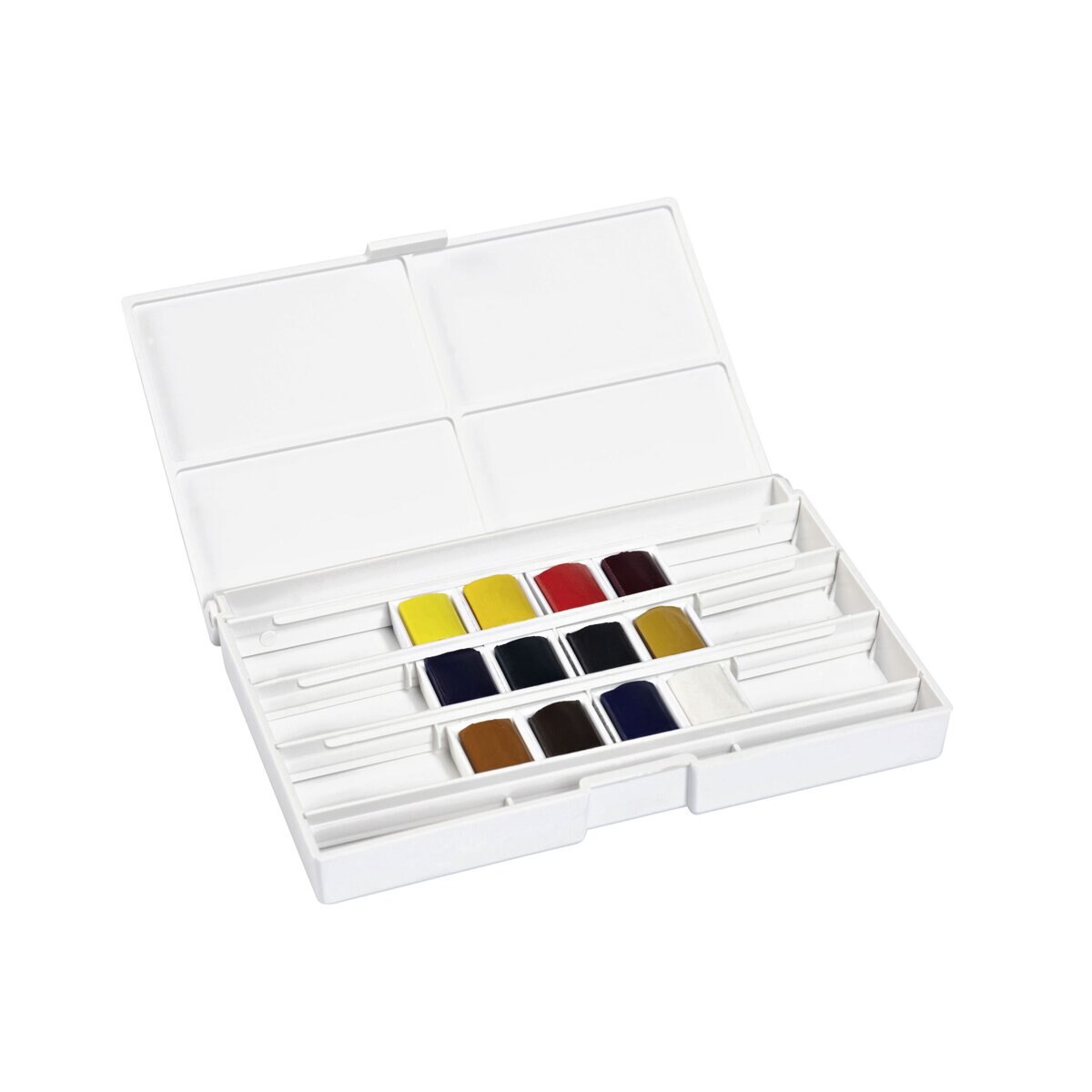 Caja Plástico 12 Acuarelas Medio Godet L&B 2