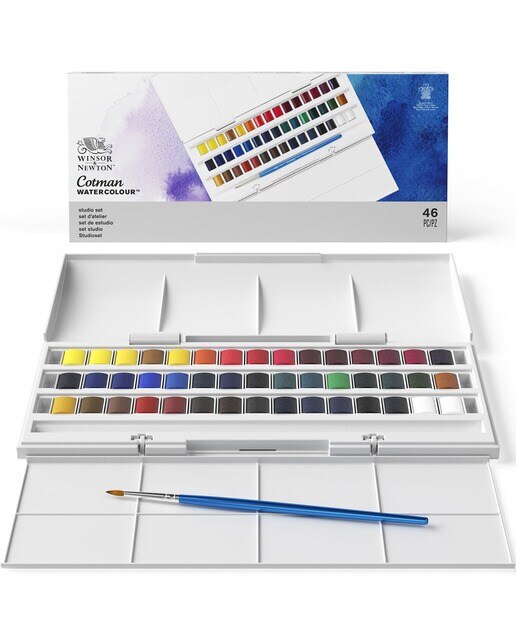Imagen 0 de Set Acuarela Cotman Caja Plástico 45 Medio Godets Winsor & Newton