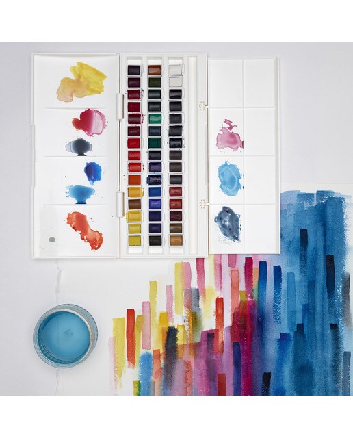 Set Acuarela Cotman Caja Plástico 45 Medio Godets Winsor & Newton 6