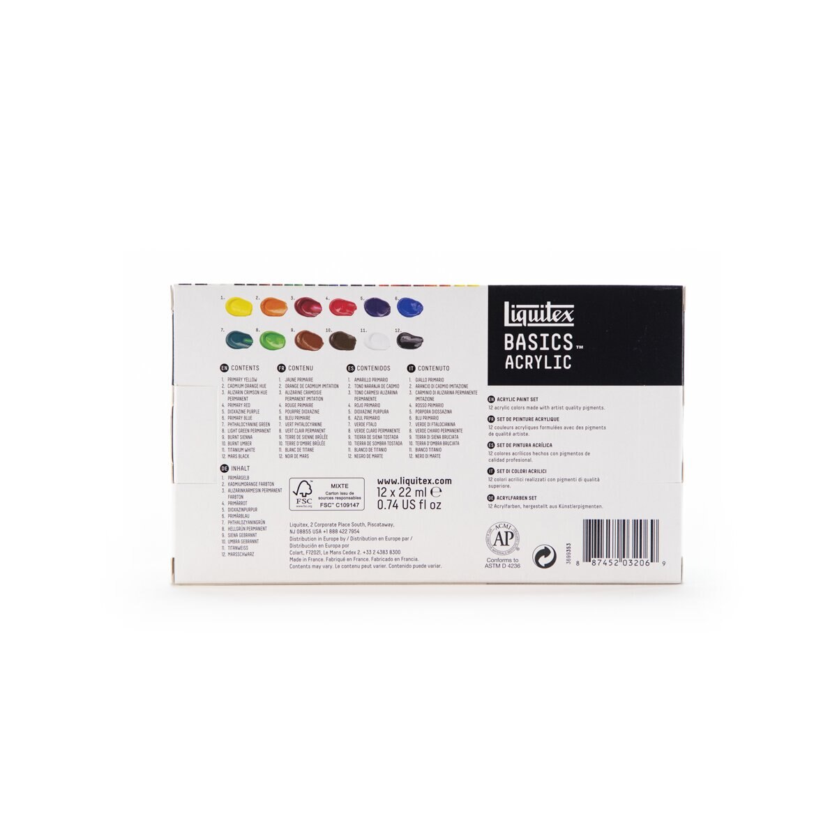 Conjunto Básico de 12 Cores Acrílicos Liquitex 4