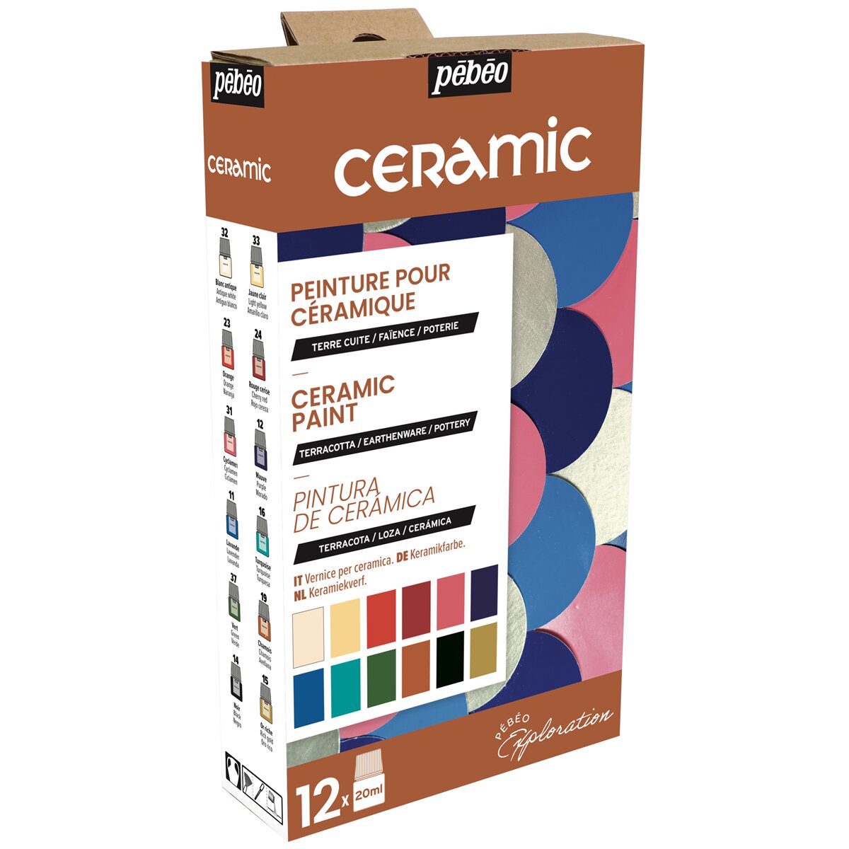 Kit de exploração de cerâmica 12X20ml Pebeo Multicolor Multicolor-2